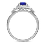 Photo of Clema 1 3/8 CT. T.W. Sapphire and Diamond Matching Bridal Ring Set 14K White Gold [BT868WE-C000]