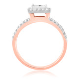 Photo of Amina 1 1/3 ct tw. Princess Cluster Trio Set 10K Rose Gold [BT806RE-C000]