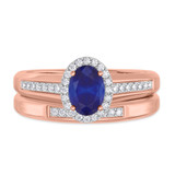 Photo of Chrisoula 7/8 CT. T.W. Sapphire and Diamond Matching Bridal Ring Set 14K Rose Gold [BR869R-C000]