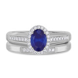 Photo of Chrisoula 7/8 Carat T.W. Sapphire and Diamond Matching Bridal Ring Set 10K White Gold [BR869W-C000]