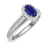 Photo of Chrisoula 7/8 CT. T.W. Sapphire and Diamond Matching Bridal Ring Set 14K White Gold [BT869WE-C000]