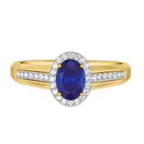 Photo of Chrisoula 7/8 Carat T.W. Sapphire and Diamond Matching Bridal Ring Set 14K Yellow Gold [BT869YE-C000]