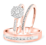 Photo of Glamour 3/4 ct tw. Round Cluster Trio Set 10K Rose Gold [BT810R-C000]