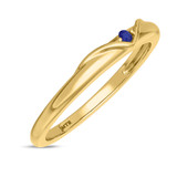 Photo of Neeja 3/8 CT. T.W. Sapphire and Diamond Matching Bridal Ring Set 14K Yellow Gold [BT870YL]