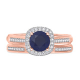 Photo of Delphine 1 3/8 Carat T.W. Sapphire and Diamond Matching Bridal Ring Set 10K Rose Gold [BR871R-C000]
