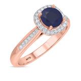 Photo of Delphine 1 3/8 Carat T.W. Sapphire and Diamond Matching Bridal Ring Set 10K Rose Gold [BT871RE-C000]