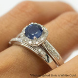 Photo of Delphine 1 3/8 Carat T.W. Sapphire and Diamond Matching Bridal Ring Set 10K Rose Gold [BR871R-C000]