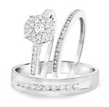 Photo of Glamour 3/4 ct tw. Round Cluster Trio Set 14K White Gold [BT810W-C000]