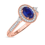 Photo of Magnol 1 CT. T.W. Sapphire and Diamond Matching Bridal Ring Set 14K Rose Gold [BT872RE-C000]