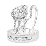 Photo of Paramount 7/8 ct tw. Round Cluster Trio Set 14K White Gold [BT811W-C000]