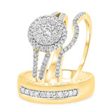 Photo of Paramount 7/8 ct tw. Round Cluster Trio Set 10K Yellow Gold [BT811Y-C000]