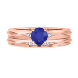 Photo of Irit 7/8 CT. T.W. Sapphire and Diamond Matching Bridal Ring Set 10K Rose Gold [BR874R-C000]