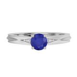 Photo of Irit 7/8 CT. T.W. Sapphire and Diamond Matching Bridal Ring Set 14K White Gold [BT874WE-C000]
