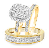 Photo of Splendor 1 1/4 ct tw. Fancy Cluster Trio Set 14K Yellow Gold [BT813Y-C000]