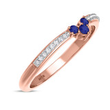 Photo of Abilia 1 1/10 CT. T.W. Sapphire and Diamond Matching Bridal Ring Set 10K Rose Gold [BT877RL]