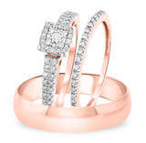 Photo of Mystic 1/3 ct tw. Princess Cluster Trio Set 14K Rose Gold [BT814R-C000]