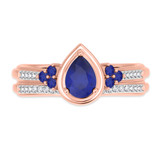 Photo of Abilia 1 1/10 Carat T.W. Sapphire and Diamond Matching Bridal Ring Set 14K Rose Gold [BR877R-C000]