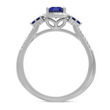 Photo of Abilia 1 1/10 Carat T.W. Sapphire and Diamond Matching Bridal Ring Set 14K White Gold [BT877WE-C000]