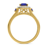Photo of Mawar 1 Carat T.W. Sapphire and Diamond Matching Bridal Ring Set 10K Yellow Gold [BT878YE-C000]