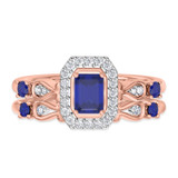 Photo of Garland 1 Carat T.W. Sapphire and Diamond Matching Bridal Ring Set 10K Rose Gold [BR879R-C000]