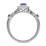 Photo of Garland 1 CT. T.W. Sapphire and Diamond Matching Bridal Ring Set 14K White Gold [BT879WE-C000]