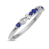 Photo of Garland 1 CT. T.W. Sapphire and Diamond Matching Bridal Ring Set 14K White Gold [BT879WL]