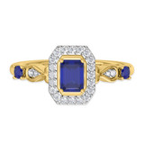 Photo of Garland 1 CT. T.W. Sapphire and Diamond Matching Bridal Ring Set 10K Yellow Gold [BT879YE-C000]