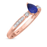 Photo of Hana 2/3 Carat T.W. Sapphire and Diamond Matching Bridal Ring Set 10K Rose Gold [BT880RE-C000]