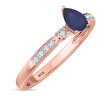 Photo of Hana 2/3 Carat T.W. Sapphire and Diamond Matching Bridal Ring Set 10K Rose Gold [BT880RE-C000]