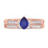 Photo of Hana 2/3 CT. T.W. Sapphire and Diamond Matching Bridal Ring Set 14K Rose Gold [BR880R-C000]
