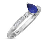 Photo of Hana 2/3 Carat T.W. Sapphire and Diamond Matching Bridal Ring Set 10K White Gold [BT880WE-C000]