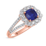 Photo of Evanthe 1 7/8 Carat T.W. Sapphire and Diamond Matching Bridal Ring Set 10K Rose Gold [BT891RE-C000]
