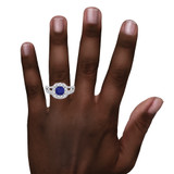Photo of Evanthe 1 7/8 Carat T.W. Sapphire and Diamond Matching Bridal Ring Set 14K White Gold [BR891W-C000] [HT-4]