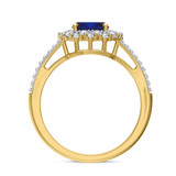 Photo of Evanthe 1 7/8 CT. T.W. Sapphire and Diamond Matching Bridal Ring Set 14K Yellow Gold [BT891YE-C000]