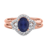 Photo of Holly 1 3/4 CT. T.W. Sapphire and Diamond Matching Bridal Ring Set 14K Rose Gold [BR892R-C000]