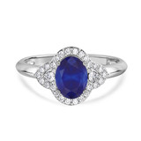 Photo of Holly 1 3/4 Carat T.W. Sapphire and Diamond Matching Bridal Ring Set 10K White Gold [BT892WE-C000]