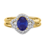 Photo of Holly 1 3/4 Carat T.W. Sapphire and Diamond Matching Bridal Ring Set 10K Yellow Gold [BR892Y-C000]