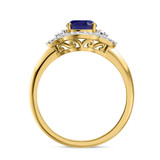 Photo of Holly 1 3/4 Carat T.W. Sapphire and Diamond Matching Bridal Ring Set 10K Yellow Gold [BT892YE-C000]