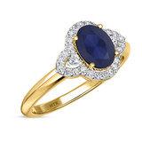 Photo of Holly 1 3/4 Carat T.W. Sapphire and Diamond Matching Bridal Ring Set 14K Yellow Gold [BT892YE-C000]