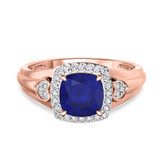 Photo of Erica 1 7/8 Carat T.W. Sapphire and Diamond Matching Bridal Ring Set 10K Rose Gold [BT893RE-C000]