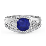 Photo of Erica 1 7/8 Carat T.W. Sapphire and Diamond Matching Bridal Ring Set 10K White Gold [BR893W-C000]