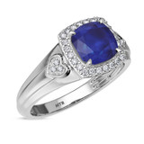 Photo of Erica 1 7/8 Carat T.W. Sapphire and Diamond Matching Bridal Ring Set 14K White Gold [BT893WE-C000]