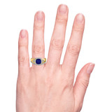 Photo of Erica 1 7/8 CT. T.W. Sapphire and Diamond Matching Bridal Ring Set 10K Yellow Gold [BR893Y-C000] [HT]