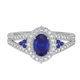 Photo of Kantuta 1 1/3 Carat T.W. Sapphire and Diamond Matching Bridal Ring Set 14K White Gold [BT896WE-C000]