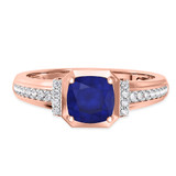 Photo of Bryony 1 3/8 Carat T.W. Sapphire and Diamond Matching Bridal Ring Set 10K Rose Gold [BT897RE-C000]