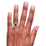 Photo of Bryony 1 3/8 Carat T.W. Sapphire and Diamond Matching Bridal Ring Set 10K White Gold [BR897W-C000] [HT-3]