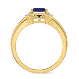 Photo of Bryony 1 3/8 CT. T.W. Sapphire and Diamond Matching Bridal Ring Set 14K Yellow Gold [BT897YE-C000]