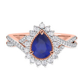 Photo of Liana 2 Carat T.W. Sapphire and Diamond Matching Bridal Ring Set 14K Rose Gold [BT898RE-C000]