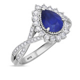 Photo of Liana 2 CT. T.W. Sapphire and Diamond Matching Bridal Ring Set 10K White Gold [BT898WE-C000]