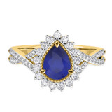 Photo of Liana 2 Carat T.W. Sapphire and Diamond Matching Bridal Ring Set 14K Yellow Gold [BT898YE-C000]